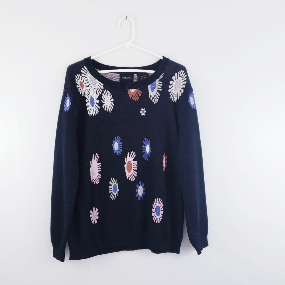 Rachel Comey Black Floral Sweater Peruvian made - Picture 4 of 8